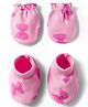 Doodle Poodle 100% Cotton Interlock Knit Bow Printed Mittens & Booties Set - Baby Pink