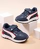 Cute Walk by Babyhug Velcro Closure Hearts Printed Sneaker Shoes - Navy