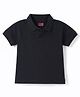 Babyhug Cotton Knit Half Sleeves Solid Polo T-Shirt - Black