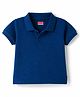 Babyhug 100% Cotton Knit Solid Colored Half Sleeves Polo T-Shirt - Navy Blue
