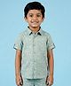 Kiddopanti Cotton Woven Half Sleeves Abstract Printed Shirt - Light Green