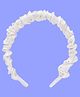 Aye Candy Stone Embellished Ruffle Detailed Hair Band - White