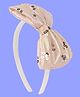 Aye Candy Sequin Embellished  Bow Applique Detailed Hair Band - Peach