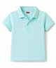 Babyhug Cotton Knit Half Sleeves Solid Polo T-Shirt - Light Blue