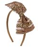 Aye Candy Glittered Bow Applique Detailed Hair Band -  Gold
