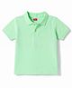 Babyhug 100% Cotton Knit Half Sleeves Solid Polo T-Shirt - Light Green