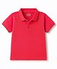 Babyhug 100% Cotton Knit Half Sleeves Solid Polo T-Shirt - Red