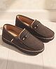 Pine Kids Slip On Formal & Party Wear Loafers With Applique -Dark Brown
