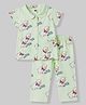 Teddy Sinker Knit Half Sleeves Shirt & Pyjama Co-ord Night Suit with Sheep Print - Green
