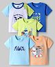 Doodle Poodle 100% Cotton Knit Half Sleeves Printed T-Shirts Pack of 5 - Multicolor
