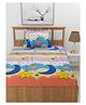 Morado Premium Glace Cotton  Flat Single Bedsheet with 1 Pillow Cover (60x90Inches) Good Night - Multicolor