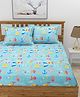 Morado Premium Glace Cotton  Flat Double Bedsheet with 2 Pillow Cover (90x100Inches) Water Animal -Turquoise
