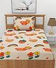 Morado Premium Glace Cotton  Flat Single Bedsheet with 1 Pillow Cover (60x90 Inches) Good Day - Cream