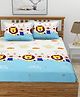Morado Premium Glace Cotton  Flat Double Bedsheet with 2 Pillow Cover (90x100 Inches) White Lion - White