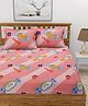Morado Premium Glace Cotton  Flat Double Bedsheet with 2 Pillow Cover (90x100 Inches) Pink Candy - Pink 