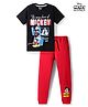 Pine Kids Disney Single Jersey Knit Half Sleeves T-Shirt & Pyjama Night Suit with Mickey Mouse Graphics - Multicolor