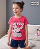 Pine Kids Disney 100% Cotton Knit Half Sleeves T-Shirt & Shorts Night Suit With Minnie Mouse Graphics-Multicolor