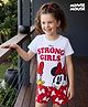 Pine Kids Disney Single Jersey Knit Half Sleeves T-Shirt & Shorts Night Suit With Minnie & Donald Print - Multicolour