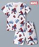 Babyhug Single Jersey Knit Half Sleeves Co-Ords T-Shirt & Shorts Night Suit with Spider-Man Print - White