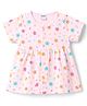 Tango Single Jersey Knit Half Sleeves Butterfly & Hearts Printed Frock - Pink