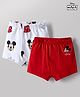 Babyhug Disney Single Jersey Knit Briefs With Mickey Mouse Graphic Pack of 2 - White & Red