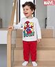 Babyhug Marvel Single Jersey Knit Full Sleeves T-Shirt & Pyjama Night Suit with Spider-Man Graphics - Multicolor