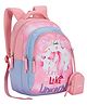 Genie Height 15 Inches 20L School Backpack 3 Compartments, Water-Resistant & Lightweight Backpack With Unicorn Design - Pink