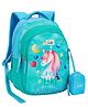 Genie Unicorn Dream School Backpack for Girls 15 Inches, 20 Litres with Three Compartments Side Pockets and Padded Shoulders - Green