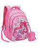 Genie 15 Inches Mermaid School Backpack for Girls 3 Compartments with File Holder Bottle Pocket - Pink