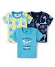 Doodle Poodle Cotton Knit T-Shirts Half Sleeves Printed White 0-0 Months Pack of 3