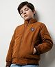 Pine Kids Woven Jackets with Full Sleeves and Pine Patch in Brown for 4-5 Years