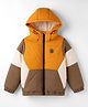 Pine Kids Woven Full Sleeves Hooded Jacket - Rust Orange