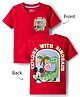 Babyhug Disney Cotton Knit T-Shirt with Mickey Mouse Graphic Half Sleeves Round Neck Dark Dark Red 4-5 Years