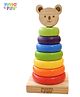 Pingo Play Wooden Ring Stacker Toy for 6 Months+ | Colorful Wooden Stacking Rings with Animal Topper | Montessori Toy for Early Learning & Motor Skills