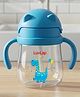 LuvLap Joy Dino Printed Anti Spill Straw Sipper Cup With Twin Easy Grip Handles Soft Silicone Straw BPA Free Blue - 270 ml