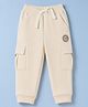 Babyhug Cotton Terry Knit Solid Lounge Pant with Cargo Pocket in Cream