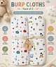 VOIDROP 100% Cotton Muslin Burp Cloth Pack Of 2 - (Car & Flower)