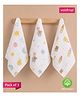 Voidrop 100% Cotton Muslin Wipes Pack of 3 Soft Print - Multicolor