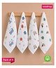 Voidrop 100% Cotton Muslin Wipes Pack of 4 Soft Print - Multicolor