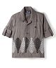 Dapper Dudes Cotton Woven Shirt Design Embroidery Half Sleeves Grey 10-11 Years