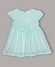 Aomi Cotton Blend Woven Cap Sleeves Floral Eyelet Embroidered Bow Applique Detailed Dress - Green
