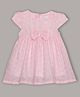 Aomi Cotton Blend Woven Cap Sleeves Floral Eyelet Embroidered Bow Applique Detailed Dress - Pink