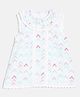 Aomi Blended Woven Sleeveless Abstract Printed Lace Embellished Dress - Mint