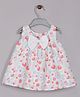 Aomi Jute Woven Sleeveless Floral Printed Bow Applique Detailed Dress - Coral