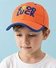 Vritraz Woven Good Luck Text Embroidered Baseball Cap - Orange - Circumference - 52 - 56 Cms