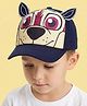 Vritraz Woven Dog Face Printed Baseball Cap - Blue - Circumference 52-56 Cms