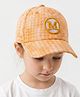 Vritraz Woven M Letter Embroidered Baseball Cap - Orange - Circumference 52-56 Cms