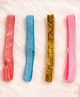 Flaunt Chic Set Of 4 Glitter Detailed Headbands - Pink