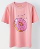 Spunkies Cotton Knit Half Sleeves Donut Printed Tee - Pink