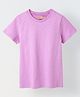 Spunkies Cotton Knit Half Sleeves Solid Tee - Purple
